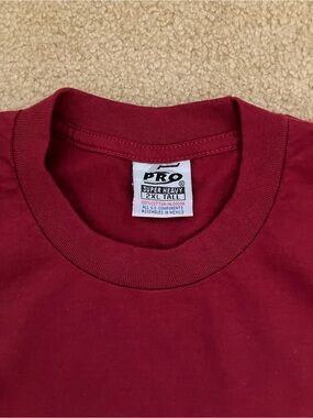 New Pro 5 Super Heavy Men's Burgundy Crew Neck T-Shirt